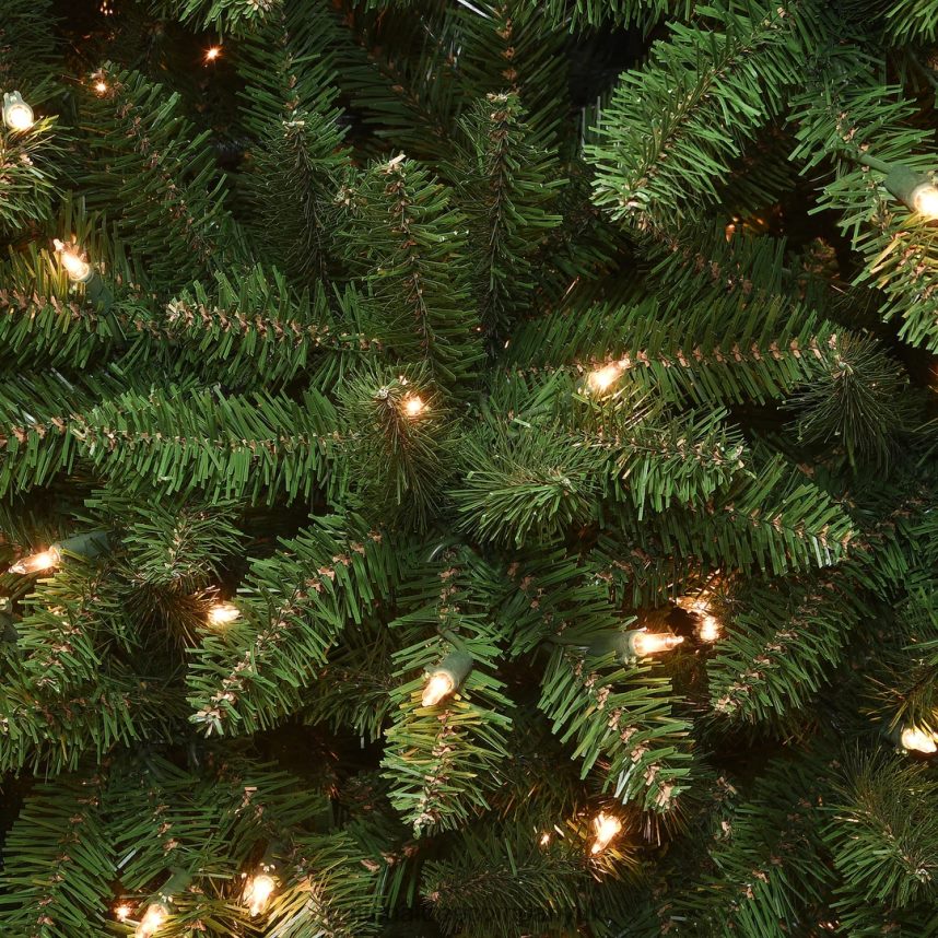 Trees | National Tree Company Artificial Pre-Lit Slim Christmas Tree Green Kingswood Fir White Lights Includes Stand 75 Feet F2L4F35